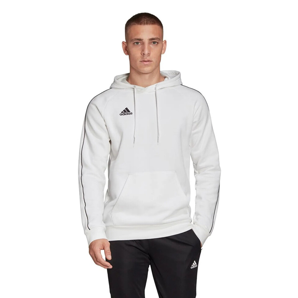 (M) Men's Adidas Core 18 Hoodie White Overhead FS1895