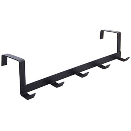 Smart Wide over the Door Rack Wrought Iron Hook Black 1