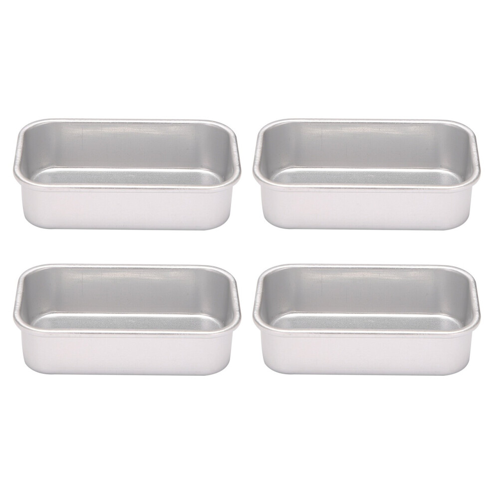 4Pcs Aluminum Alloy Loaf Tin Rectangular Non-Stick Bread Mould