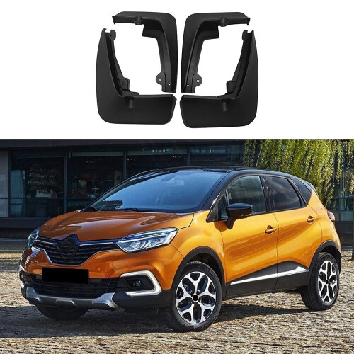 Renault Captur Mud Flaps Front & Rear 2019-2021 - Injection-Molded PP Guards, Black, Direct Fit 2