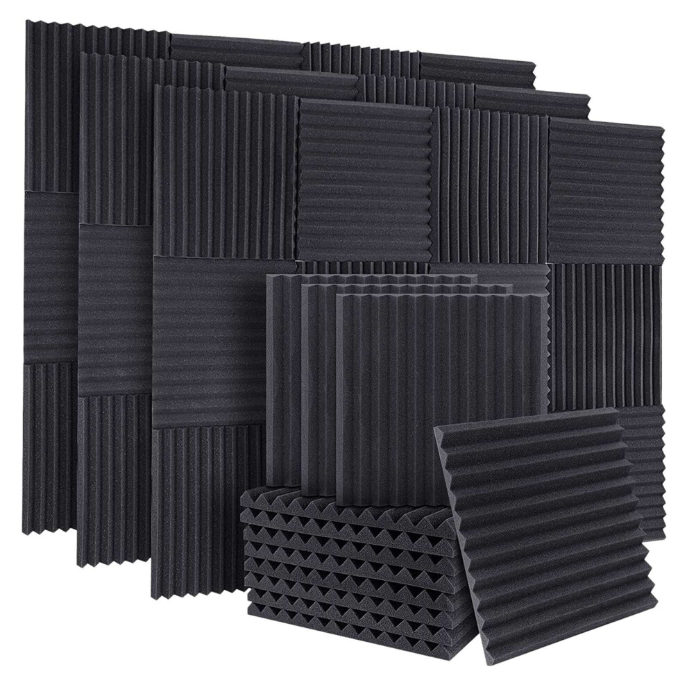 Typecat 50Pcs Acoustic Soundproof Foam Sound Absorbing Panels,1X12x12inch