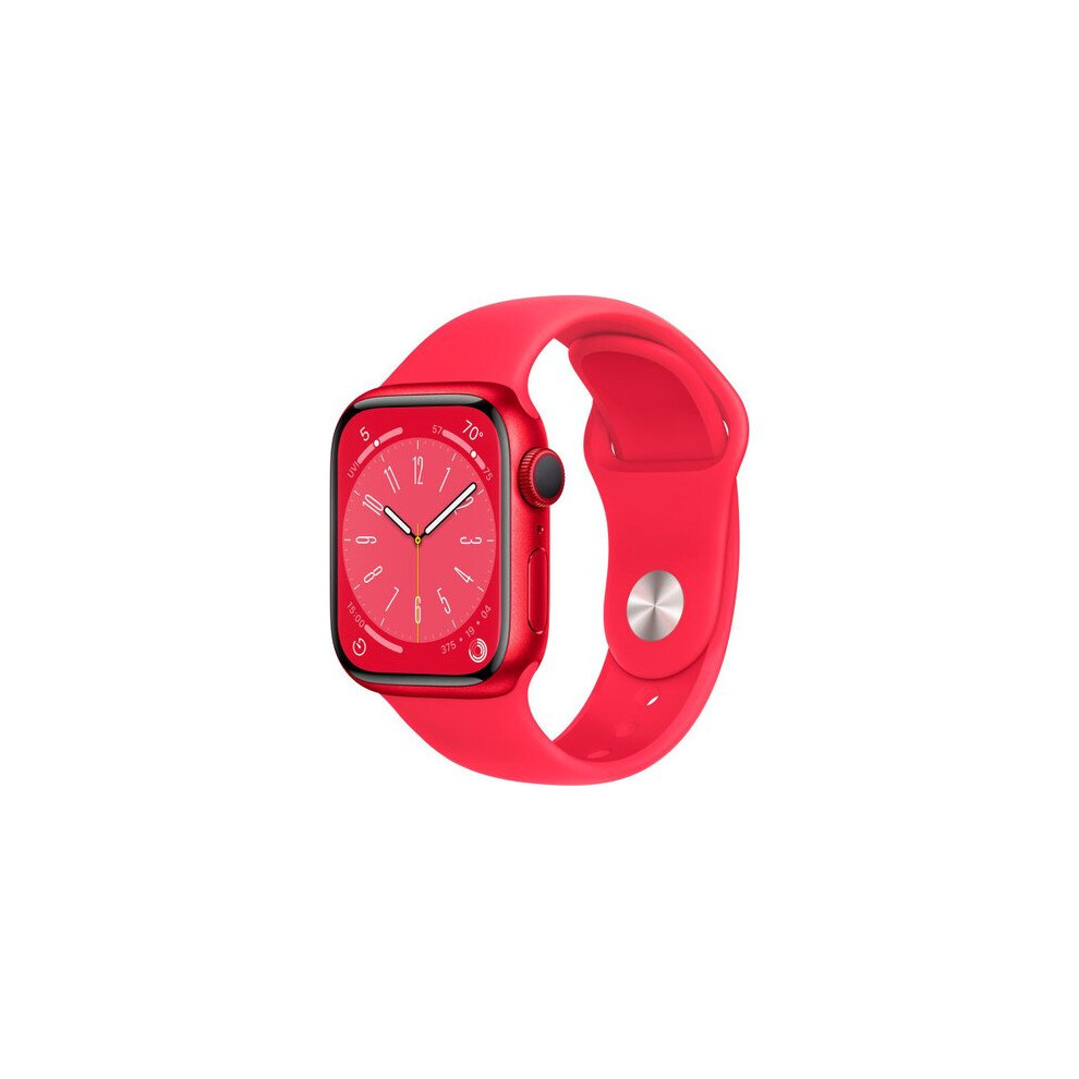 Apple Watch Series 8 41mm Aluminum Case with RED Sport Band - RED