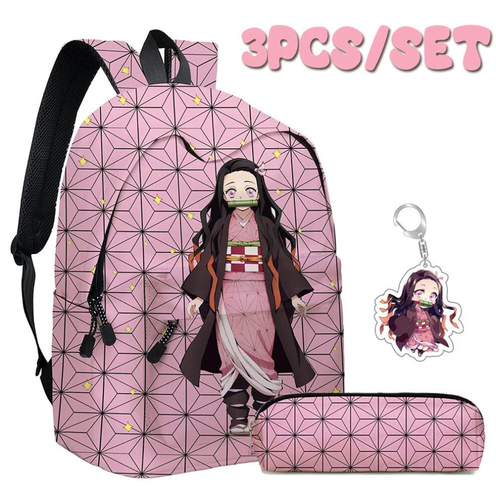 Aoma (#01) Demon Slayer Nezuko Backpack With Pencil Case Keychain