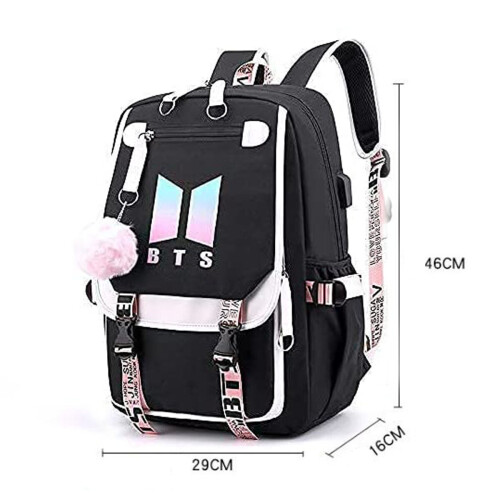 (Yellow) Set 3 Student bts Backpack lunch bag set 1