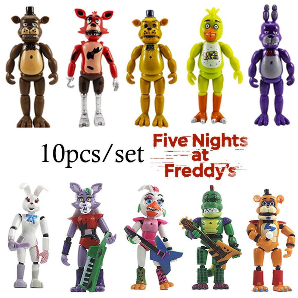 Set of 10 FNAF Action Figures Five Nights at Freddy