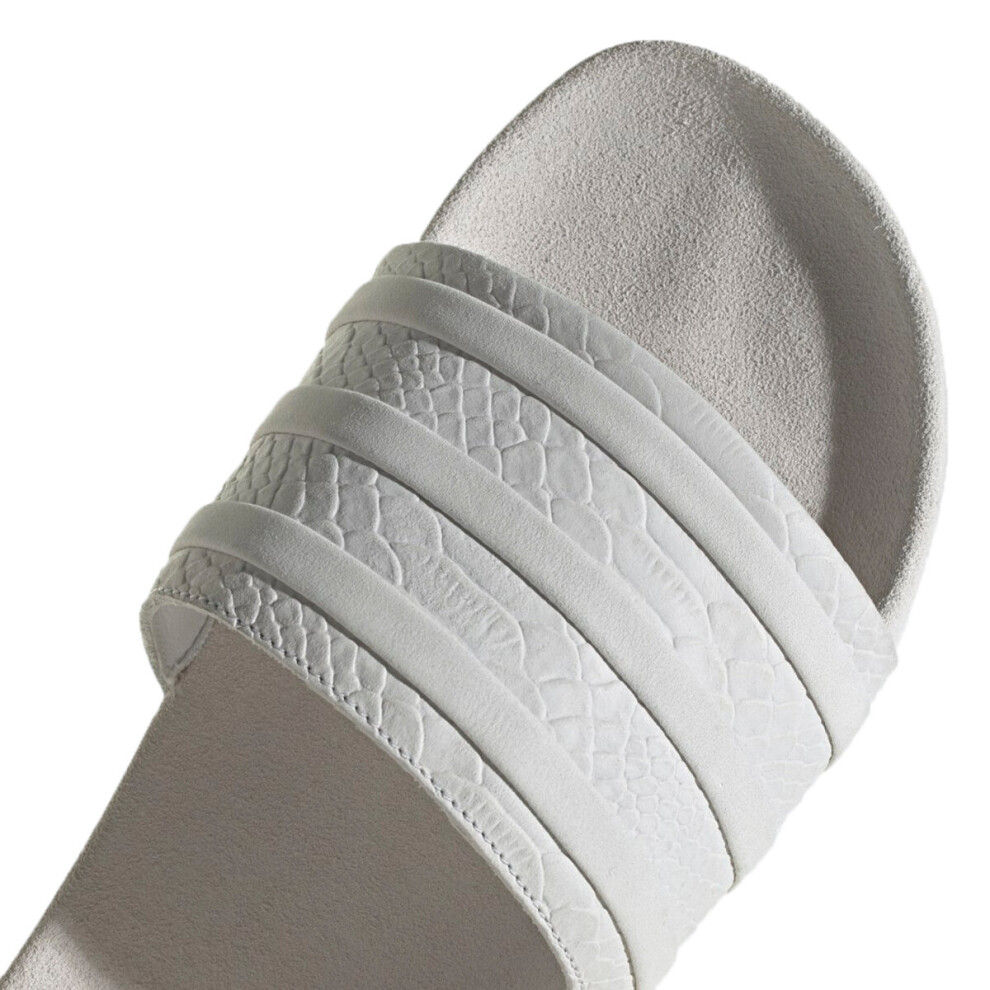 (4) adidas Adilette Mens Slide Sandals in Crystal White