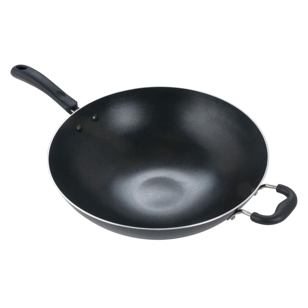 Tefal Jumbo 36cm Aluminium Wok with Helper Handle A7148954 Non Stick Frying Pan