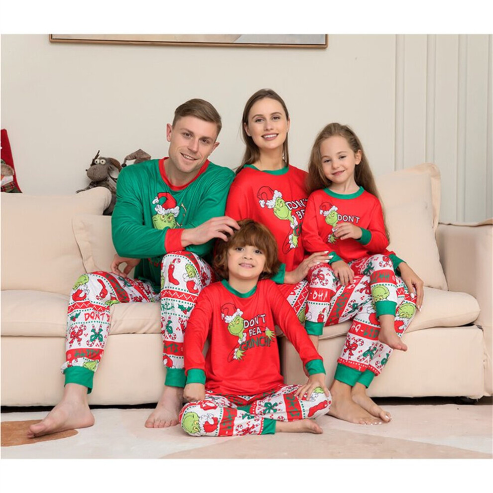 (Dad, XL) Grinch Christmas pajamas For Family, Holiday PJs for Women/Men/Kids/Baby/Couples