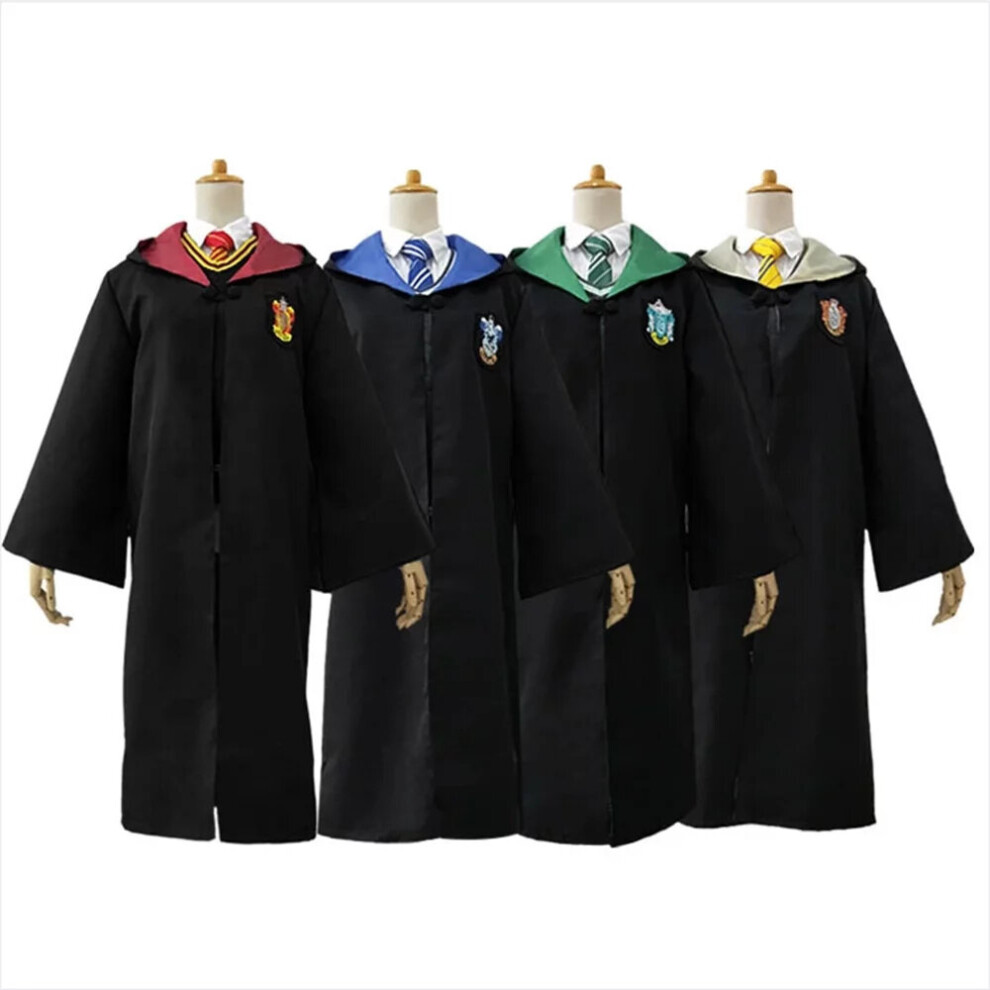 (Adult-XXL, Red-Gryffindor) Harry Potter Magic Cape Cosplay Costume Adult Kids Harry Potter Fans