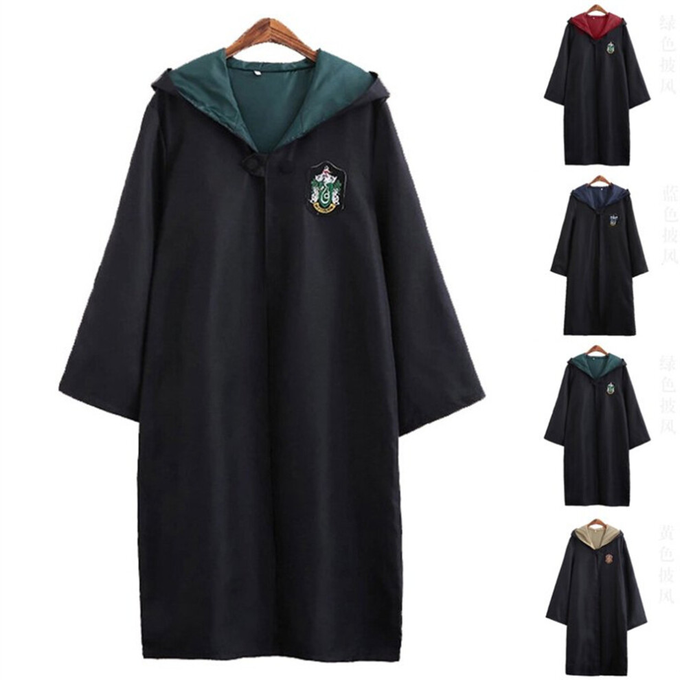 Bro International (Adult-L, Green -Slytherin) Magician Robe Costume Halloween Cosplay Hooded Cloak Adult Teens Costumes