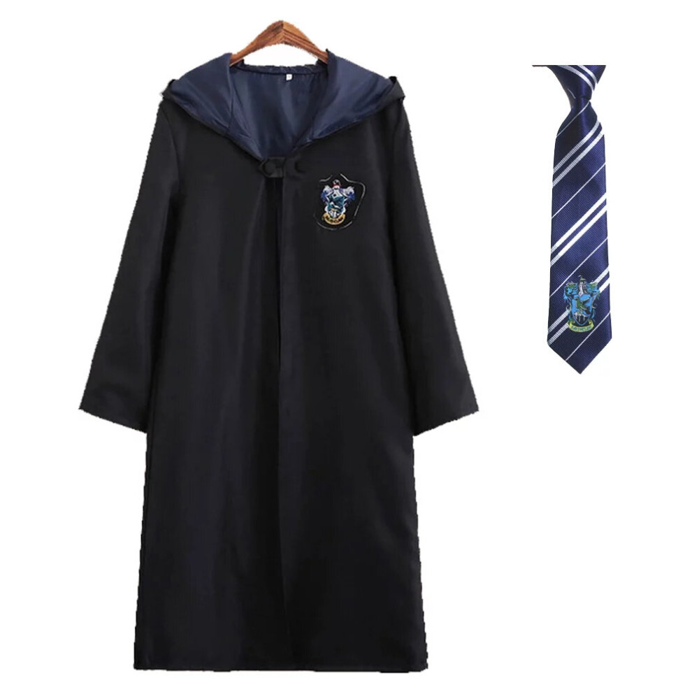 (Blue-Ravenclaw, 155) Harry Potter Magic Cape Tie Adult Kids Party Birthday Cosplay Costume