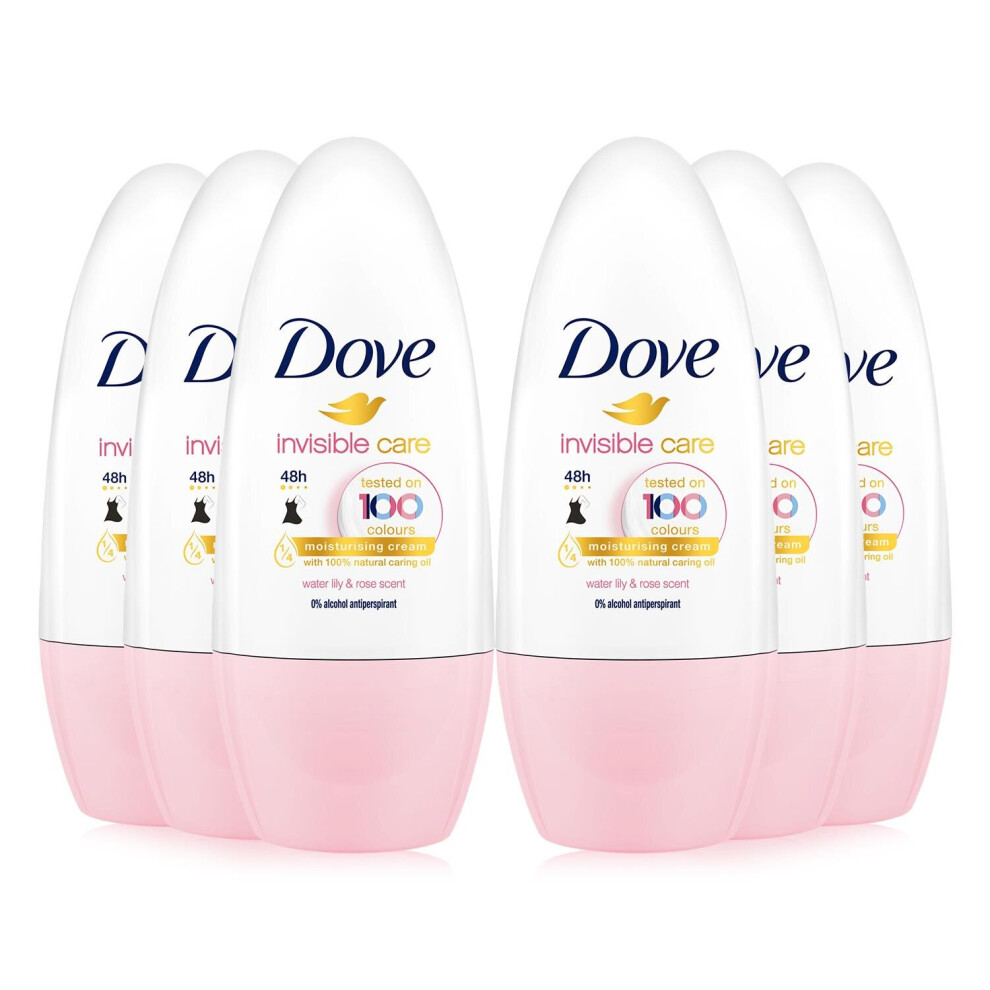 Dove Floral Touch Anti-Perspirant Cream Roll-On, Invisible Care, 6 Pack, 50ml