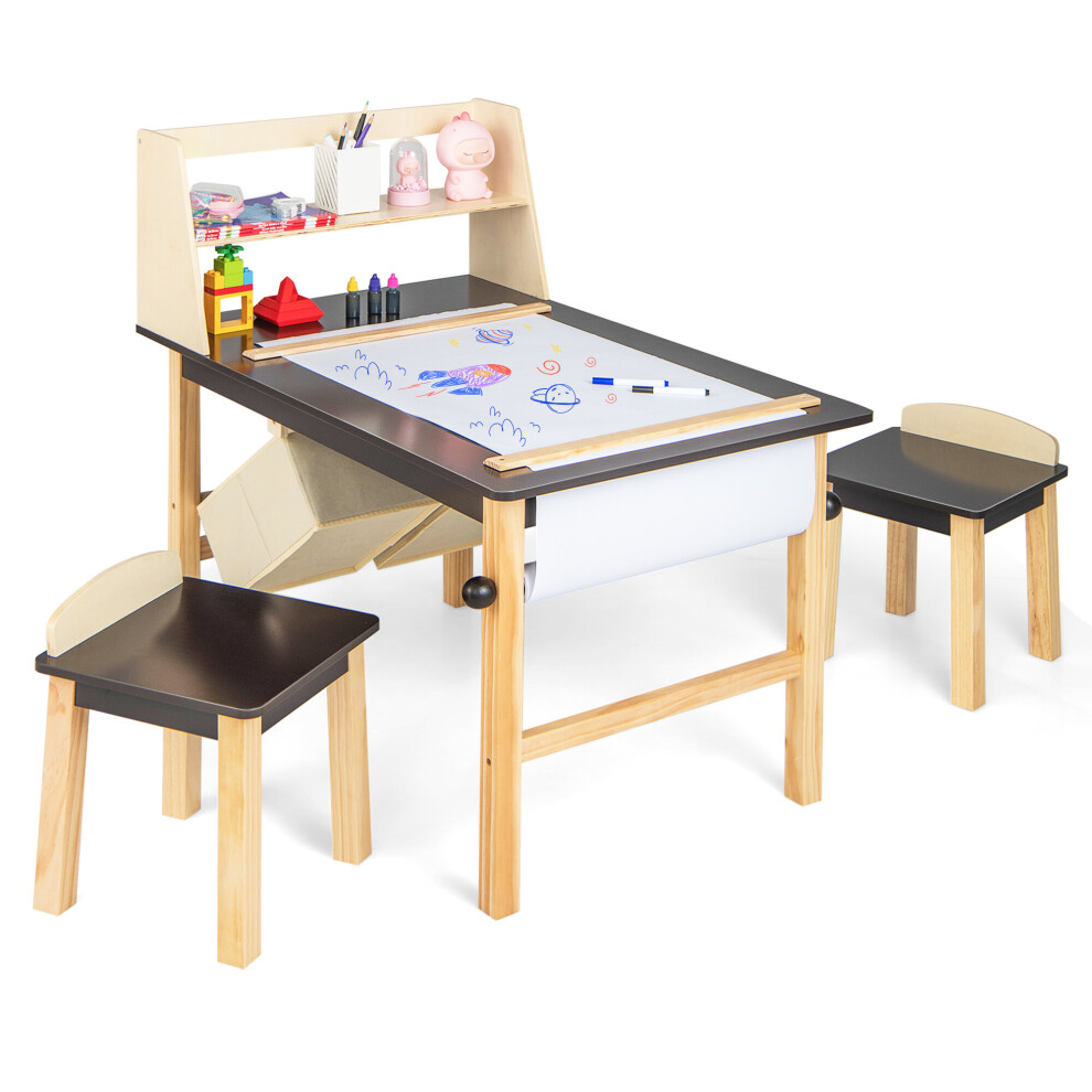 Kids Art Table Chairs Set Wooden Craft and Play Activity Table Set