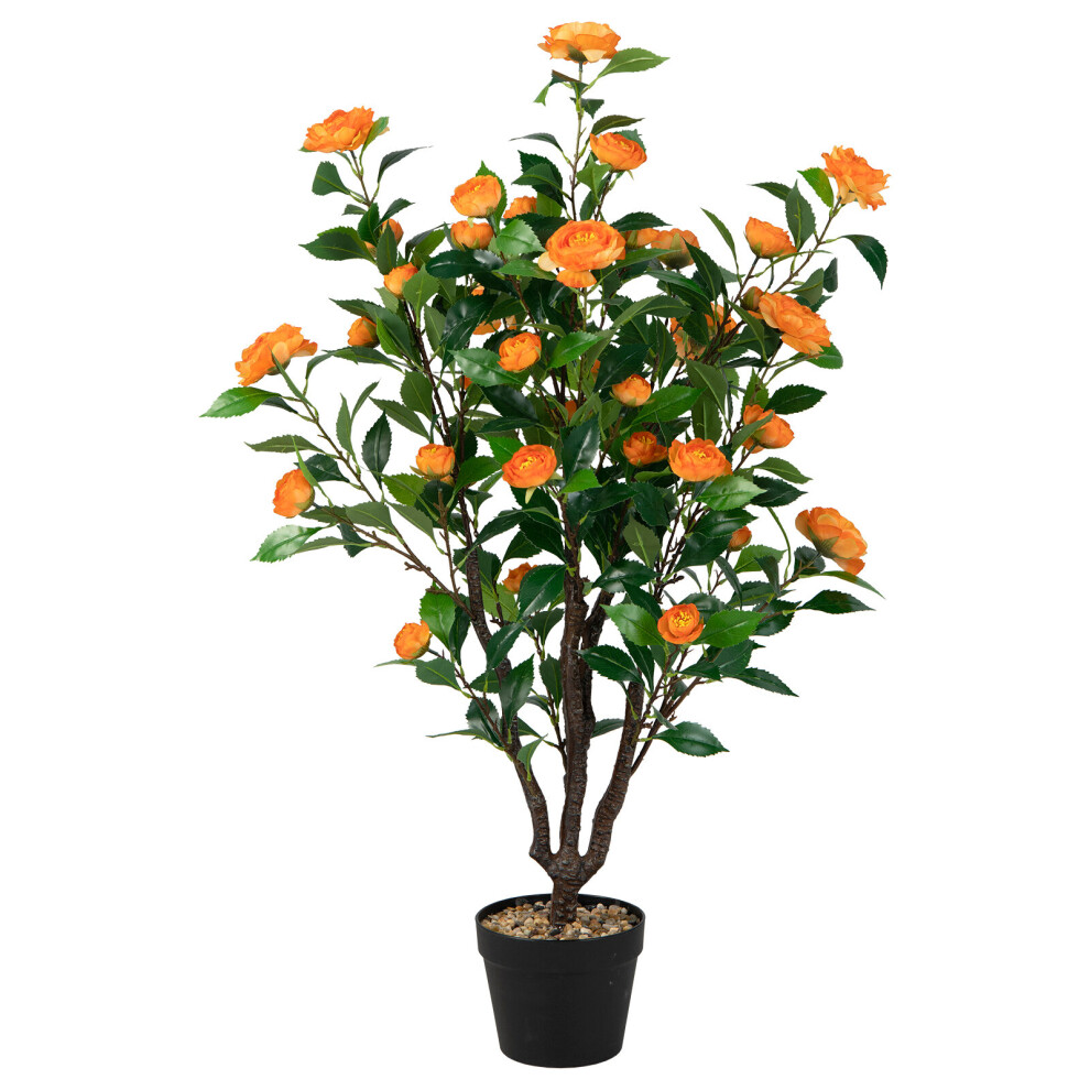 102cm Artificial Camellia Tree Decorative Potted Plant with 37 Flowers
