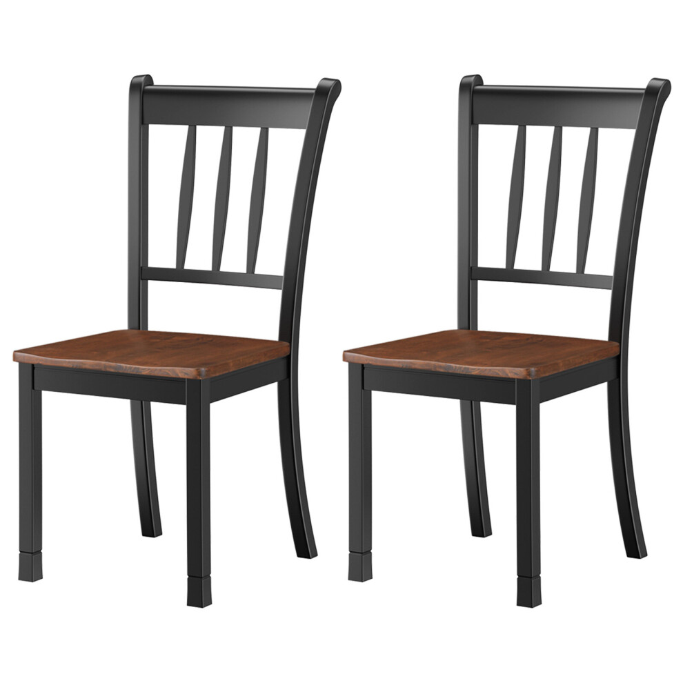 2X Whitesburg Dining Chairs Classic Slat Back Wood Frame Kitchen Chair