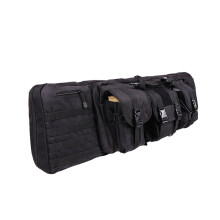 (Black, 1.2M) Double Rifle Case Tactical Carbine Gun Bag Case