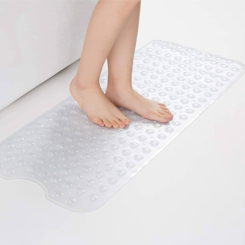 (Small (38 x 70) cm, Crystal Bath Shower Mat) Non Slip Bath Shower Mats Anti-Bacterial Bathtub Mat