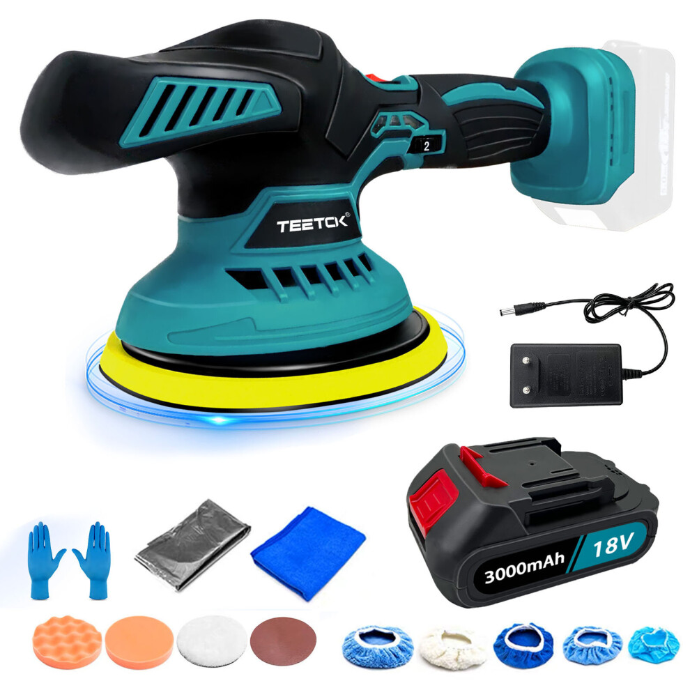 6"Cordless Car Polisher Buffer Sander Pads+Battery-Makita Compatible