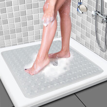 (Square (53 x 53) cm, Crystal Bath Shower Mat) Non Slip Bath Shower Mats Anti-Bacterial Bathtub Mat