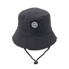 (Black) Stoneisland Bucket Hat Wind Fast Dry Adjustable Drawcord Summer Outdoor  Sunshade