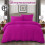 (Double (200x200 cm)) Reversible Plain Duvet Cover Purple Bedding Sets 1