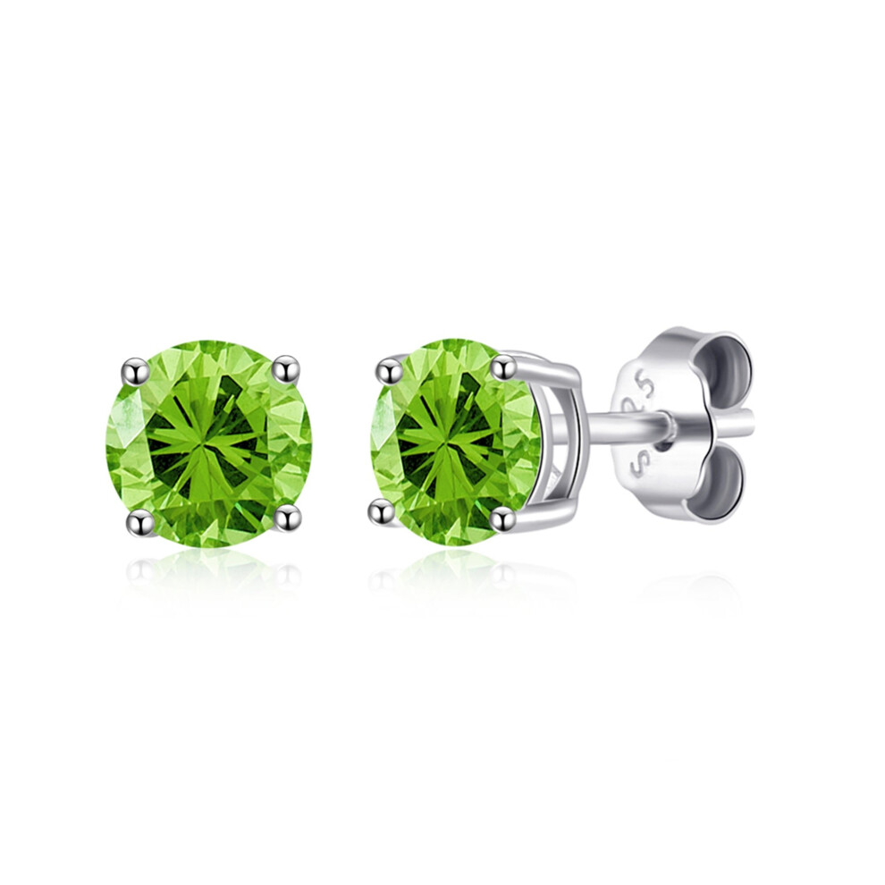 Philip Jones Jewellery Sterling August (Peridot) Birthstone Earrings Created With Zircondia Crystals Silver