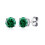 Philip Jones Jewellery Sterling Silver May (Emerald) Birthstone Earrings Created with Zircondia Crystals 2