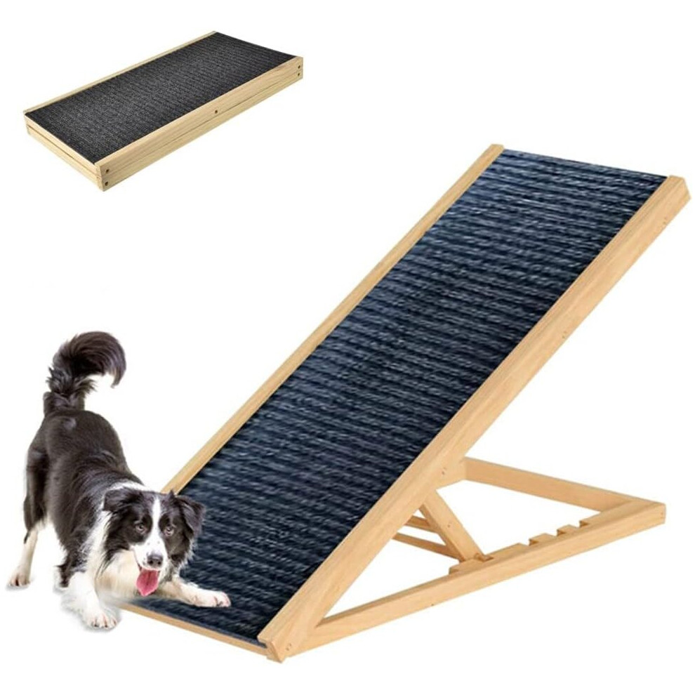 (S 70x35x30/40cm) Solid Wooden Pet Ramp Car Dog Ladder Height Adjustable Multipurpose Dog Ramp Ladder for Cars