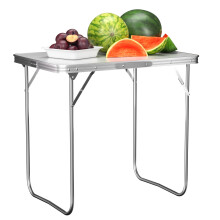 Folding Table with Handle for Camping Wedding Market Garden Party Car Picnic Trestle Foldaway Table Portable Lightweight Foldable Table - 80x60x69cm