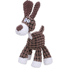 (brown dog) Pet vocal dog cotton rope teething resistant chewing toy rope plush