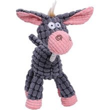 (Grey Donkey) Pet vocal dog cotton rope teething resistant chewing toy rope plush