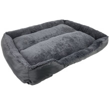(XLarge) Actiaspet Faux Fur Pet Bed Black/Grey