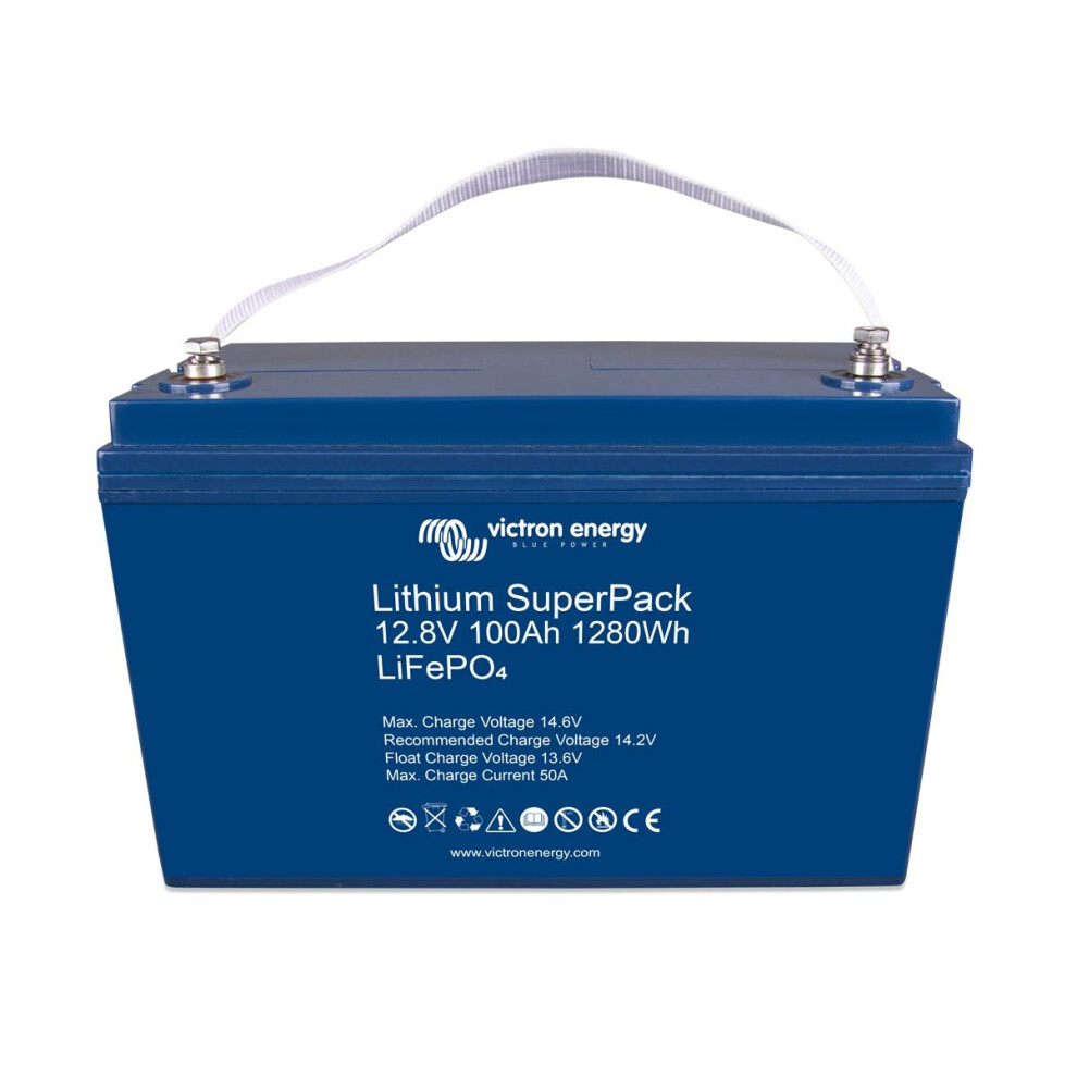 Victron Lithium Superpack 12.8V 100Ah Lifepo4 Deep Cycle Battery,Builtin Bms,Safety Switch 8719076047551