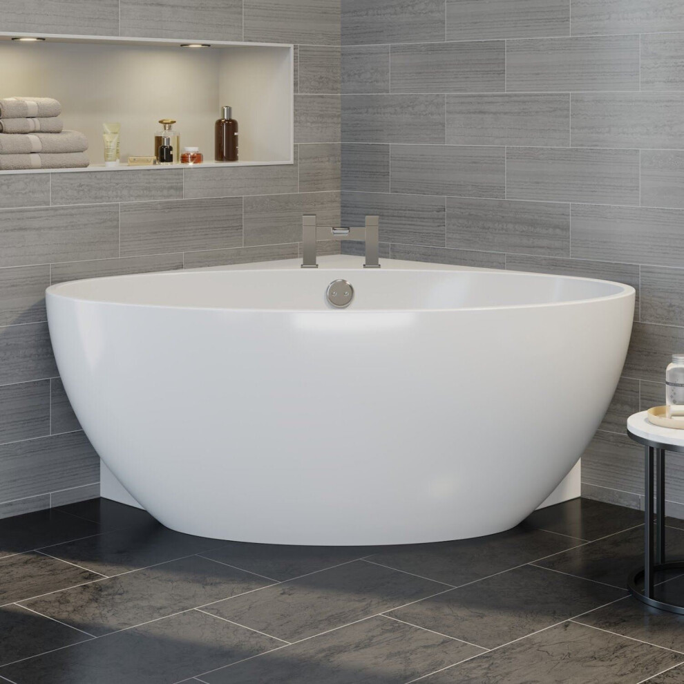 Modern Designer Corner Freestanding Bath Acrylic Bathtub 1510Mm Built-In Waste 5056093648280