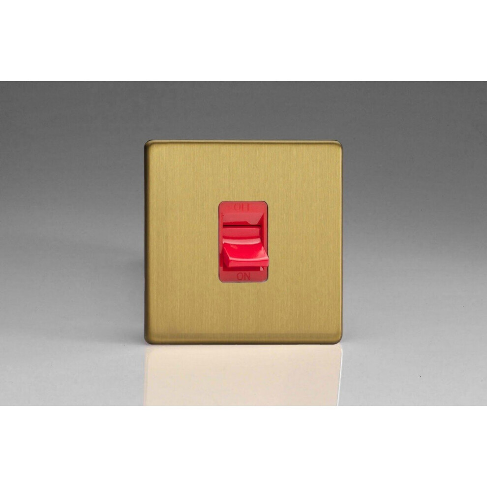Varilight 45A Cooker Switch - Red Brushed Brass 5021575193374