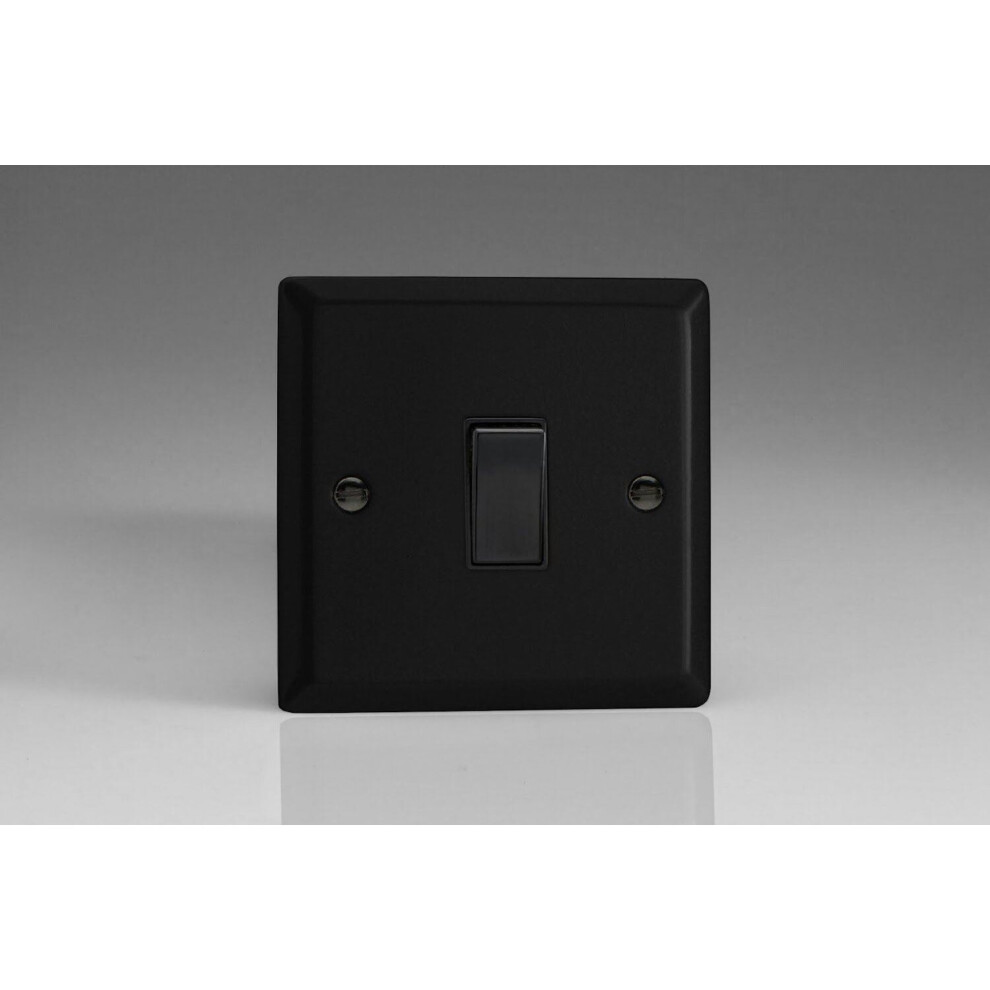 Varilight 1 Gang Intermediate Rocker Light Switch - Matt Black 5021575031362