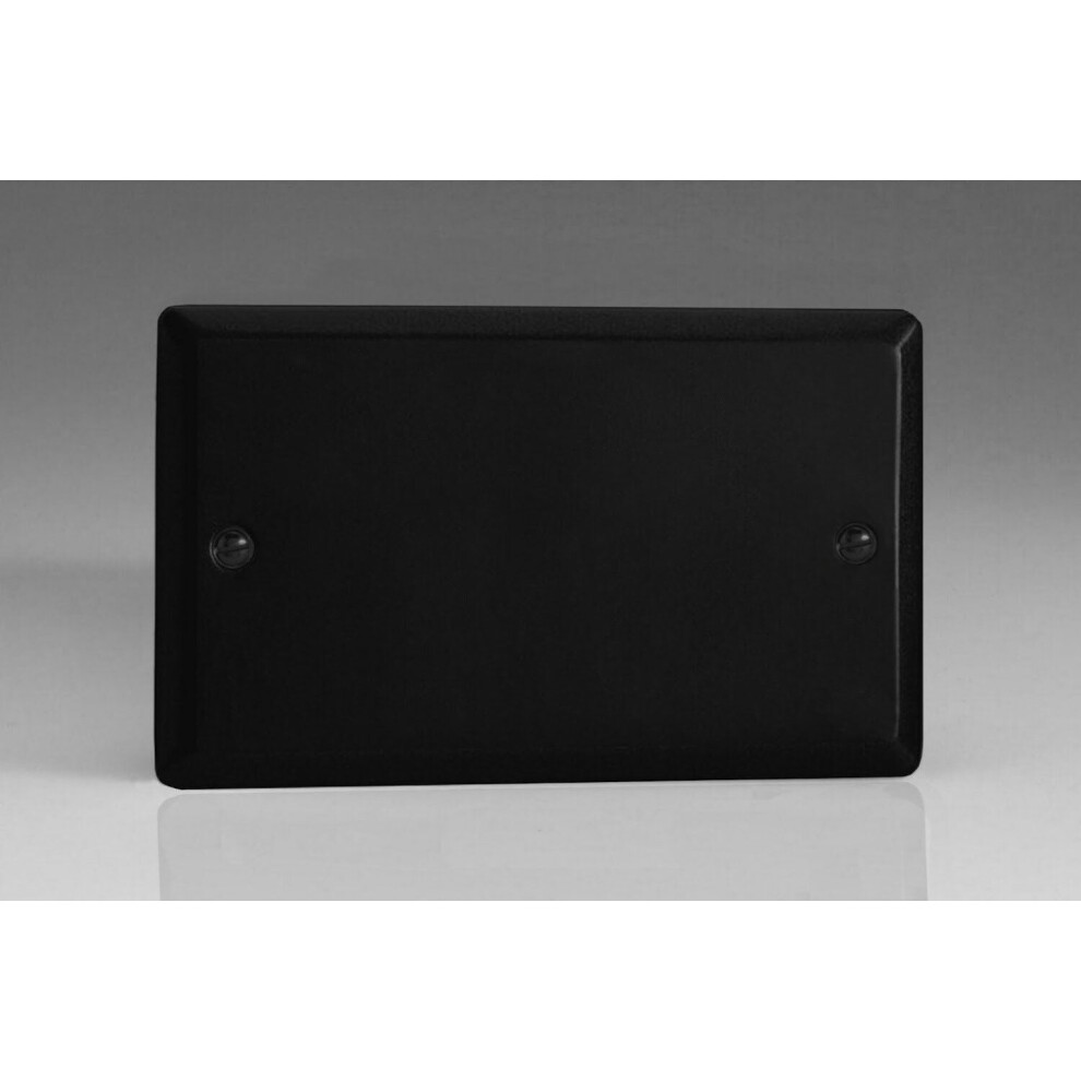 Varilight Double Socket Blank Plate - Matt Black 5021575031393