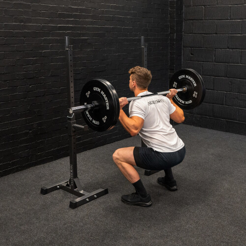 GYM MASTER Adjustable Barbell Squat Rack Spotter Stands Bench Weight Power Rack 1