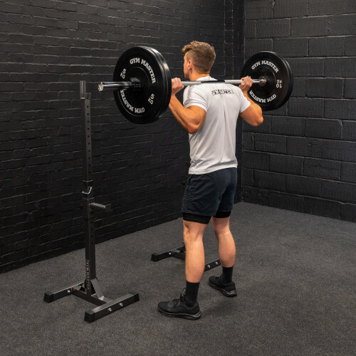 GYM MASTER Adjustable Barbell Squat Rack Spotter Stands Bench Weight Power Rack 2