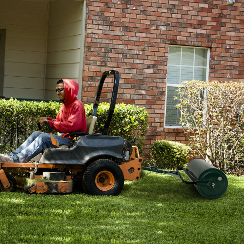 Costway Metal Lawn Roller Push/Tow-Behind Lawn Roller 63L Sod Roller 2