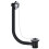 SPARES2GO Bath Combination Waste Overflow Plug & Chain 40mm 1.5" (Silver) 10