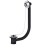 SPARES2GO Bath Combination Waste Overflow Plug & Chain 40mm 1.5" (Silver) 1
