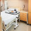 Costway Rolling Overbed Table Portable Bedside Table Laptop Desk Tilt Top 4