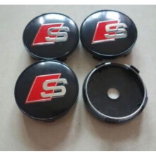 4pcs 60 mm S LINE Black Wheel Center Caps Rim Caps Hub Caps for Audi