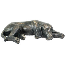 Dog Ornament Large Hungarian Vizsla Laying Down Resin Ornament Bronze