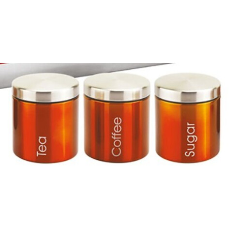 SQ Professional Airtight Tea Sugar and Coffee Storage Canisters Jars  Orange
