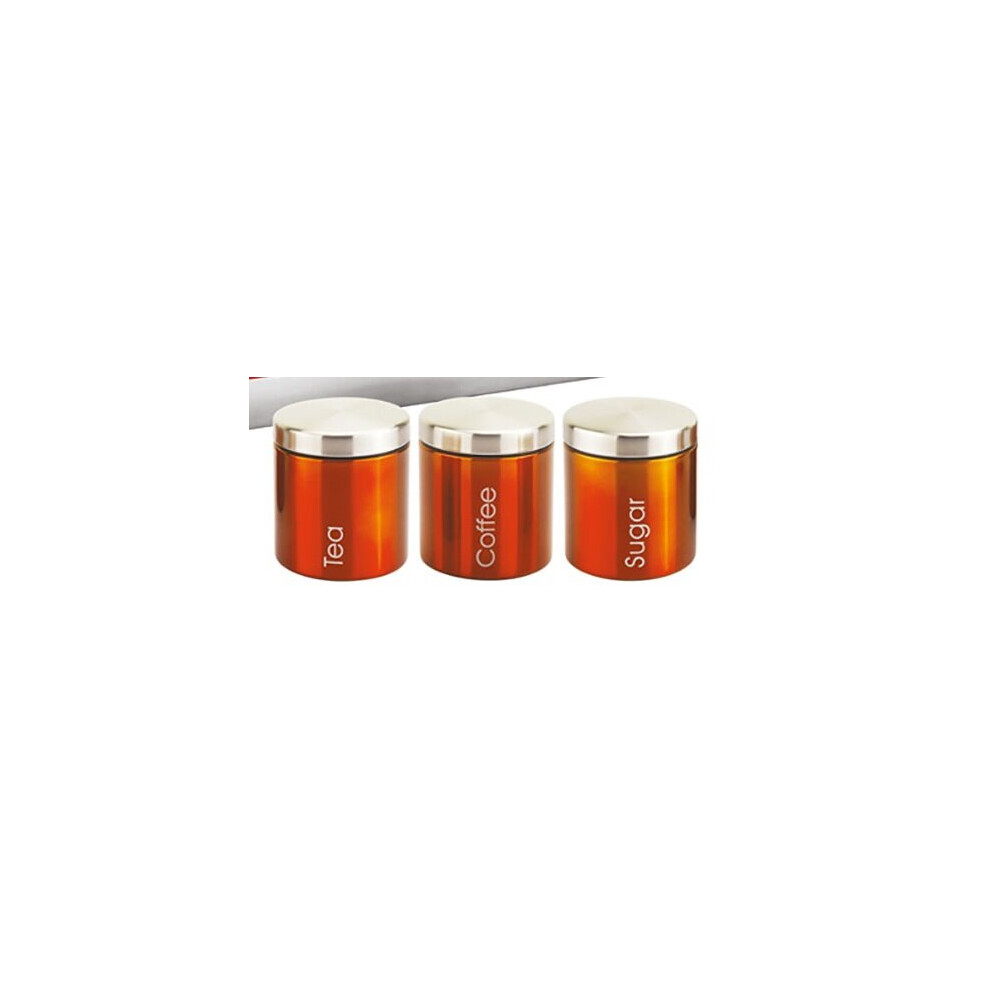 Airtight Tea Sugar and Coffee Storage Canisters Jars  Orange