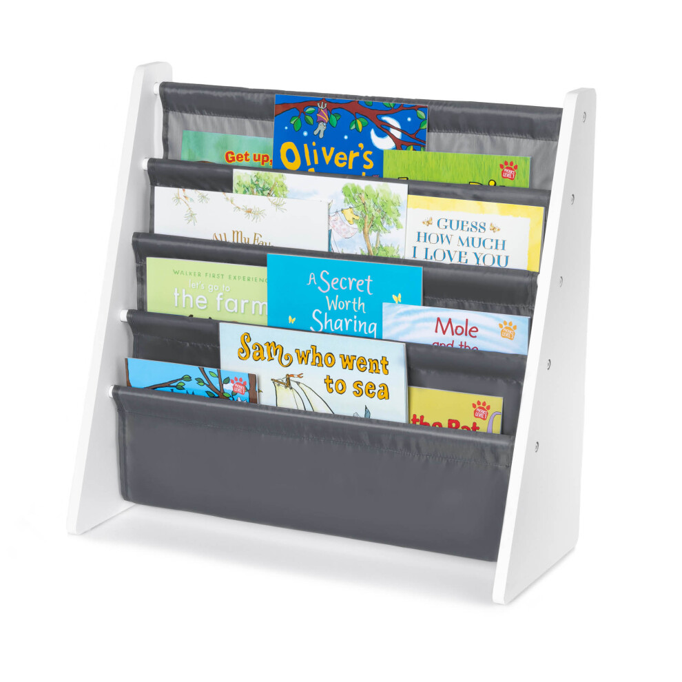LIVIVO Children Bookshelf Bookcase - Sling Storage Rack Organiser