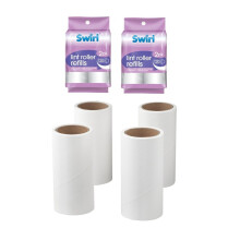 4 Swirl Lint Roller Refill Rolls 10cm Clothes Pet Hair Remover Sheets