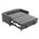 (Grey) 2 Seater Sofa Bed 3-in-1 Pull out Recliner Sleeper 5